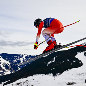 Malorie Blanc of Switzerland in action during the Downhill race of the Women's Team Combined at the 2025 FIS Alpine World Ski Championships, in Saalbach-Hinterglemm, Austria, Tuesday, February 11, 2025. (KEYSTONE/Jean-Christophe Bott) ABFAHRT TEAM KOMBINATION, SKI ALPIN, SKI ALPIN WM 2025, WELTMEISTERSCHAFT